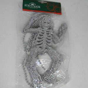 Seleton Garland Halloween Glitter 6 Ft Kurt Adler Creepy Spooky Decor